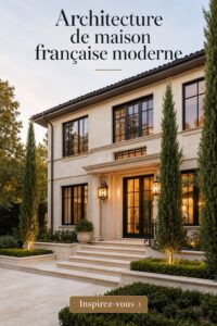 Une maison moderne française avec des lignes épurées et un design contemporain.