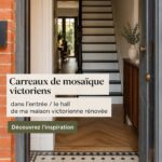 Carreaux mosaïques victoriens colorés dans une entrée rénovée