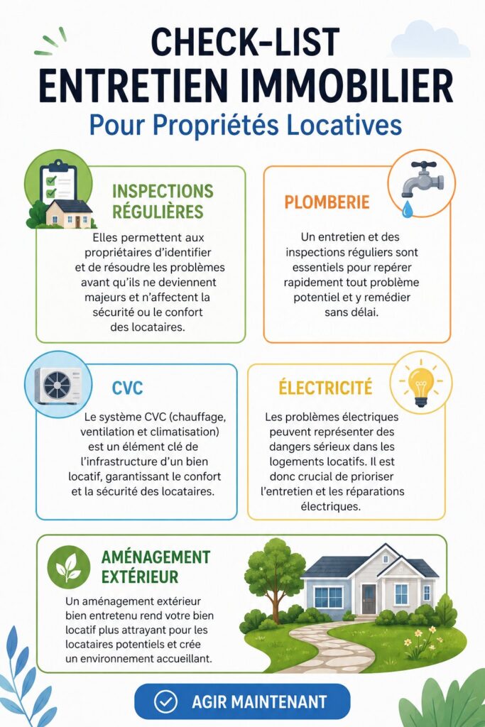 Checklist d'entretien pour un bien locatif