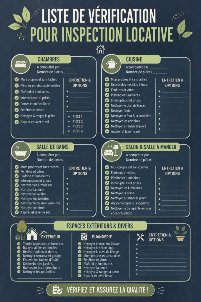 Check-list détaillée pour inspection locative bien réussie.