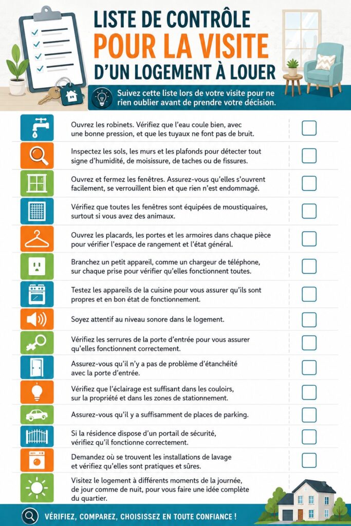 Checklist pour visites de logements locatifs