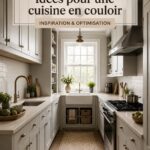 Une cuisine en galérie moderne, avec des rangements optimisés et un design élégant.