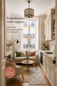 Transformation d'un petit appartement avec des meubles fonctionnels et une décoration chic.
