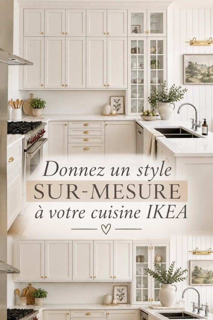 Cuisine IKEA modernisée avec des accessoires uniques et des finitions personnalisées.