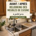 Cuisine rénovée avec des meubles transformés à petit budget