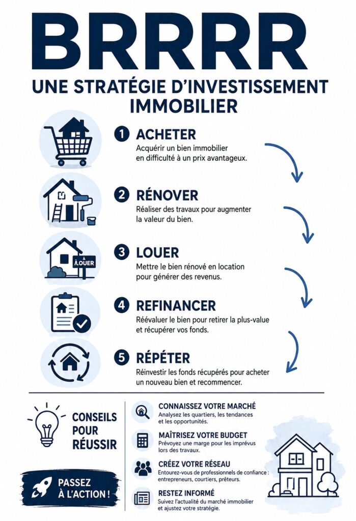 Un investisseur examinant une propriété pour appliquer la stratégie BRRRR.