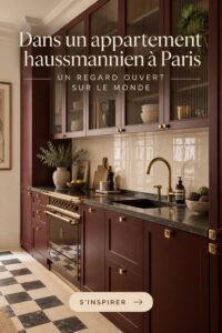 Un élégant salon haussmannien avec des moulures et un parquet en bois.