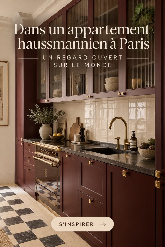 Un élégant salon haussmannien avec des moulures et un parquet en bois.