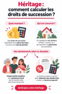 Calculer les droits de succession: illustration d'une succession en cours.