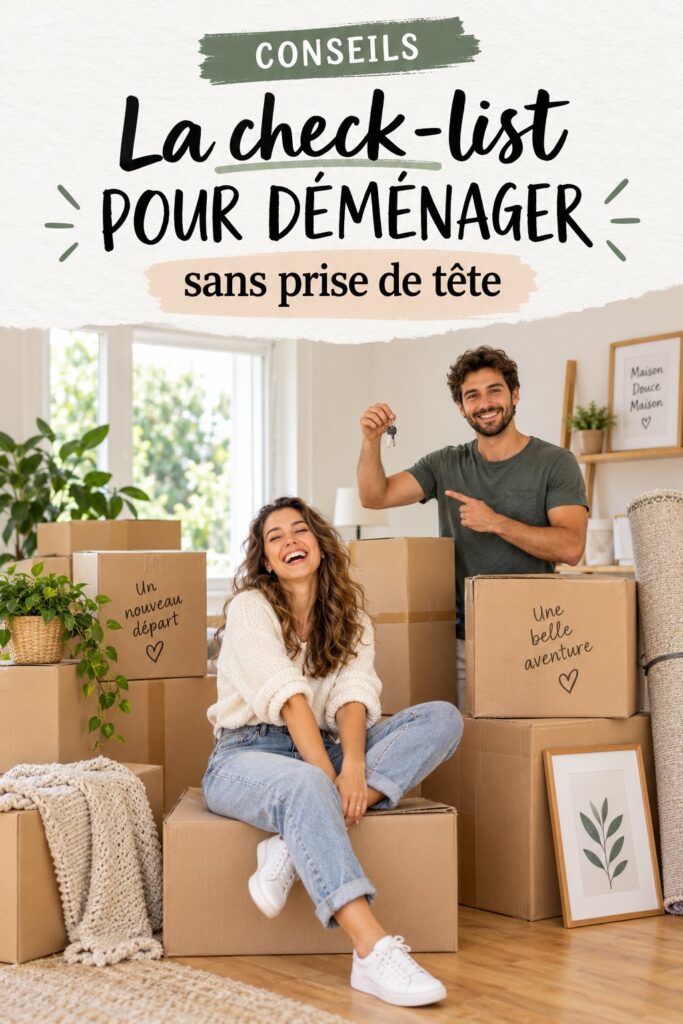 Check-list pour dém déménagement préparée sur une table
