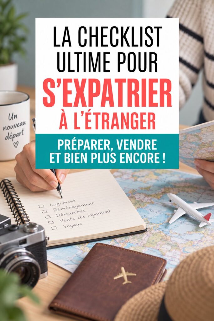 Checklist de déménagement à l'étranger avec des articles de voyage