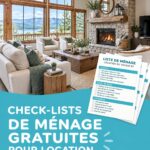 Checklist de nettoyage pour locations de vacances sur un fond de décor accueillant