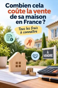 Maison avec panneau 'à vendre' affichant le prix de vente en France.