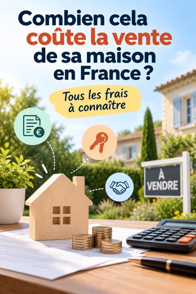Maison avec panneau 'à vendre' affichant le prix de vente en France.