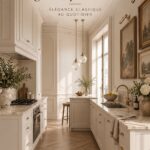 Une cuisine galley au style parisien avec des éléments élégants et fonctionnels