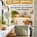Une petite cuisine moderne avec des couleurs claires et des rangements optimisés, donnant une impression d'espace.