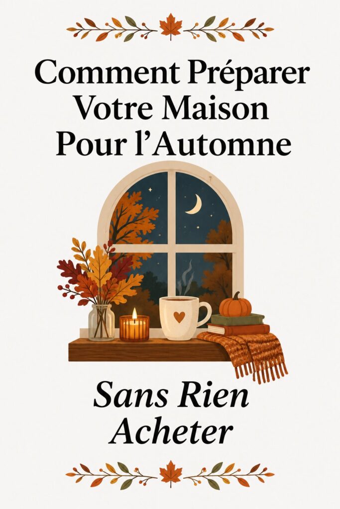 Une maison chaleureusement décorée pour l'automne avec des objets réutilisés.