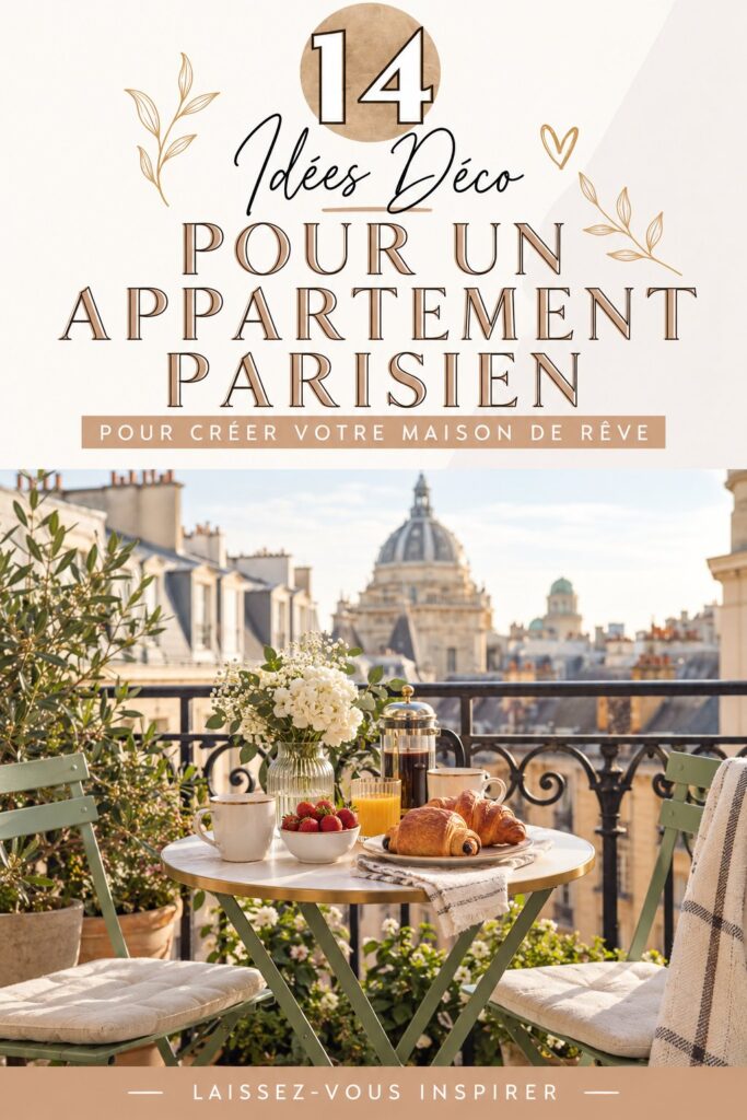 Un appartement décoré dans un style parisien avec des meubles chauds et des accents vintage.