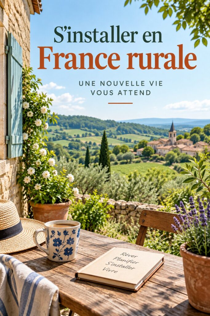 Un paysage rural en France avec une maison en pierre au milieu des champs