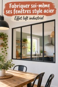 Fenêtres en acier de style Crittall dans un intérieur moderne à la lumière naturelle