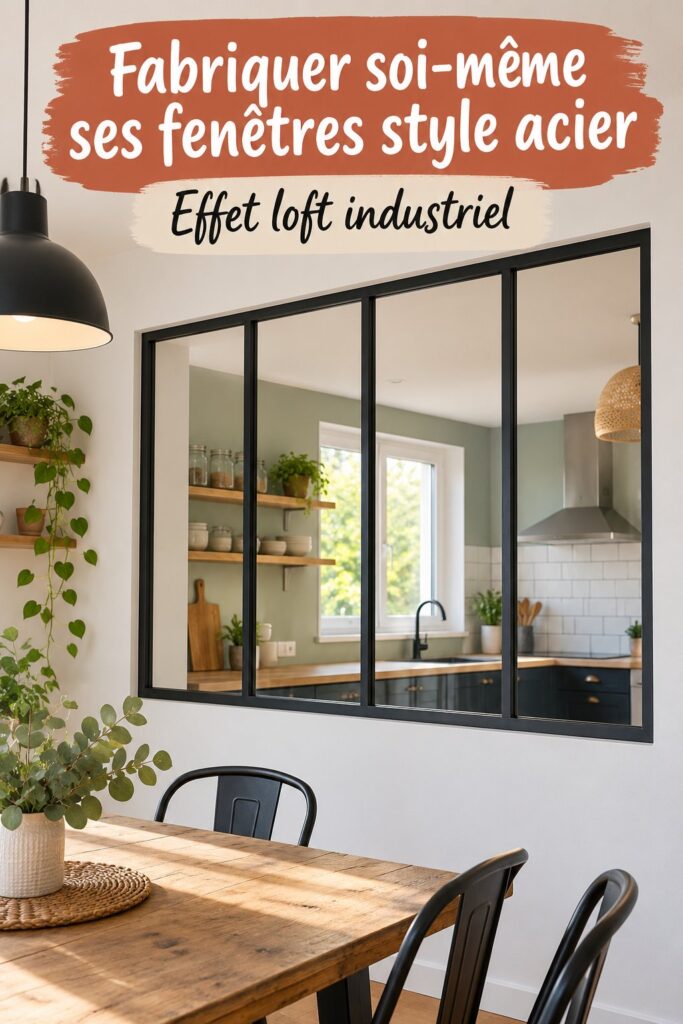 Fenêtres en acier de style Crittall dans un intérieur moderne à la lumière naturelle