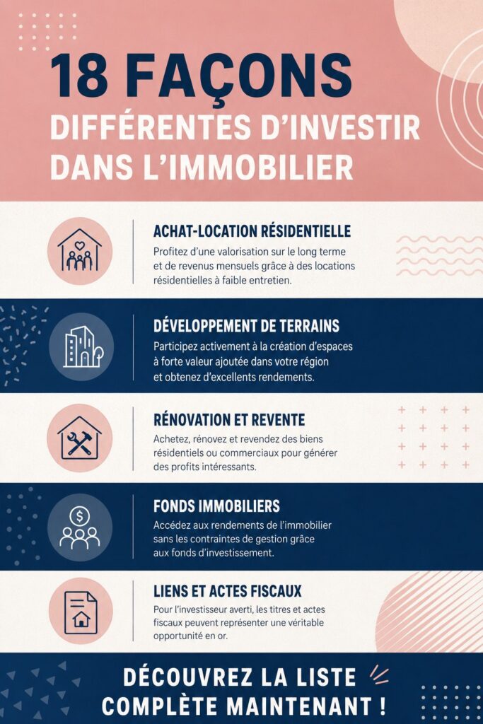 Un graphique représentant les différentes stratégies d'investissement immobilier.