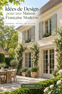 Maison française avec un design extérieur moderne et accueillant.