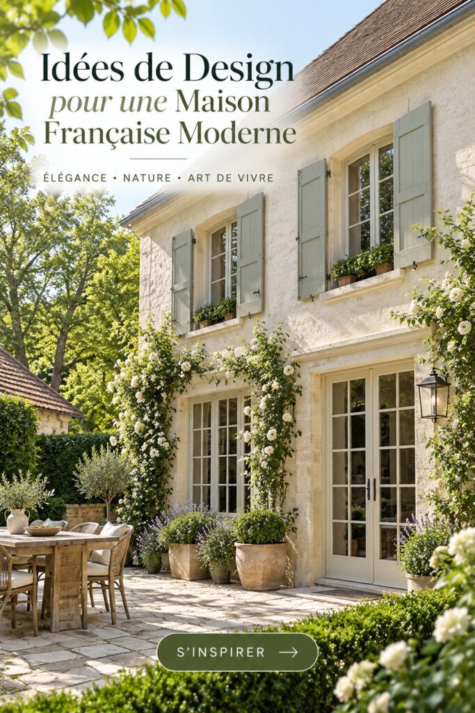 Maison française avec un design extérieur moderne et accueillant.