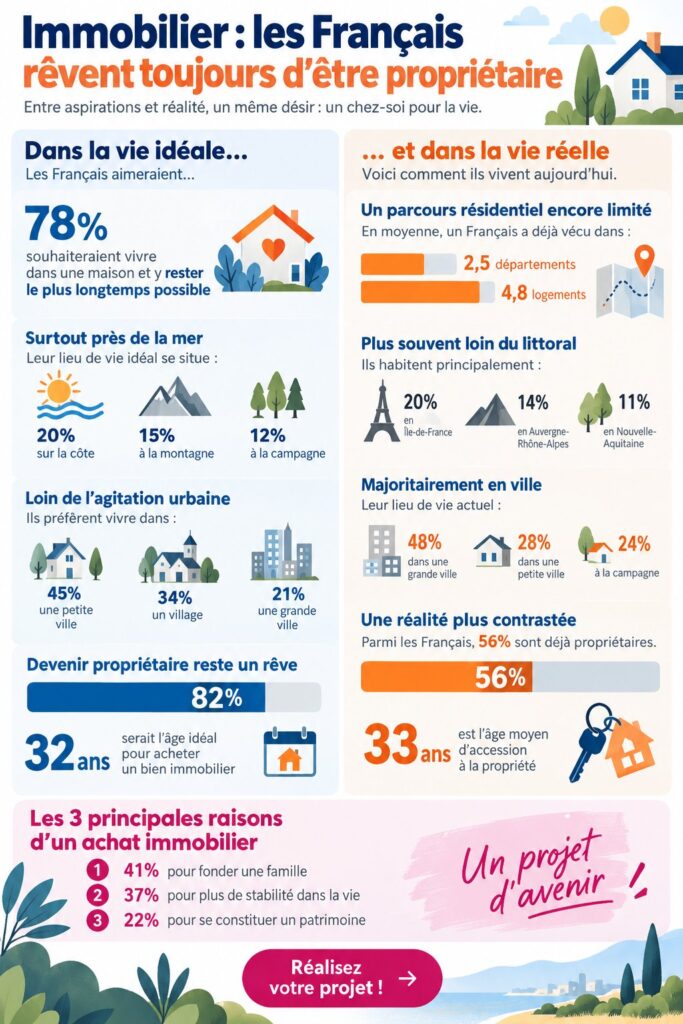 Un couple français contemplant une maison, symbole de leur rêve de propriété en France.