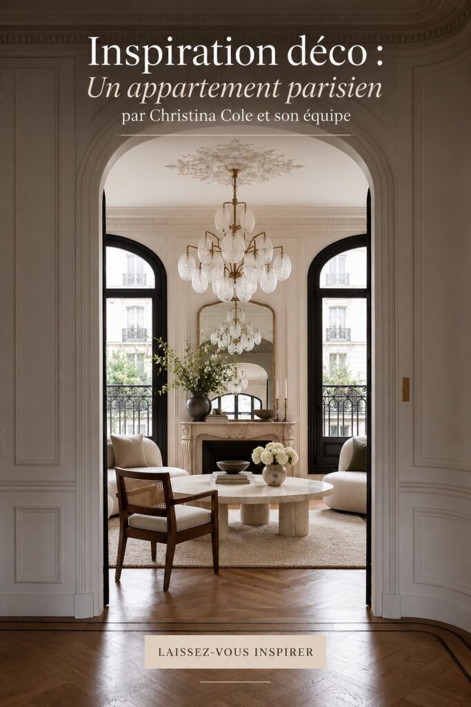 Salon d'un appartement parisien avec des détails élégants et modernes