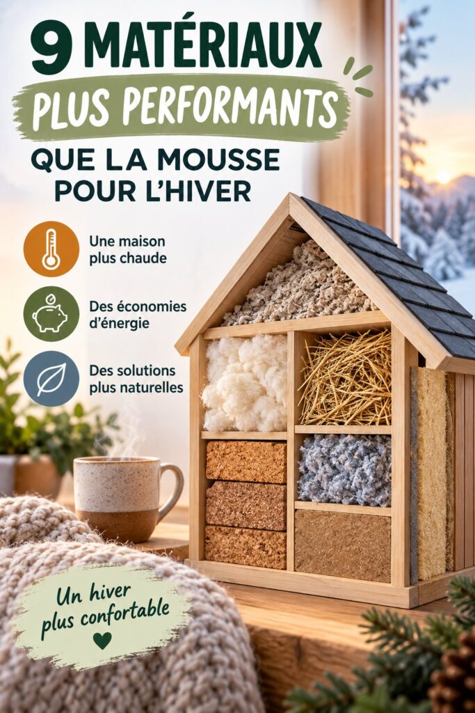 Maison avec isolation efficace en hiver, incluant divers matériaux innovants