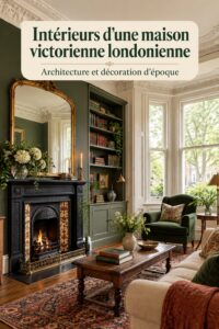 Intérieur d'une maison victorienne à Londres avec des détails architecturaux élégants.