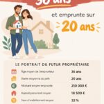 Un jeune couple discutant de leur projet immobilier, représentant l'emprunteur moyen en France.