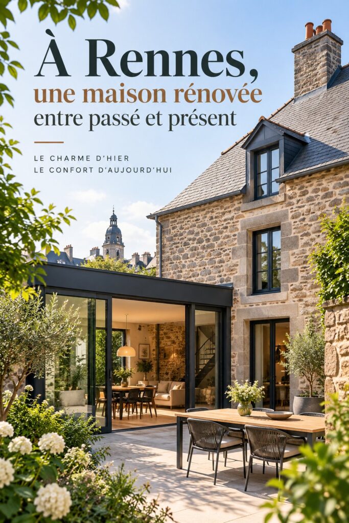 Maison rénovée à Rennes, alliant charme ancien et touches modernes.