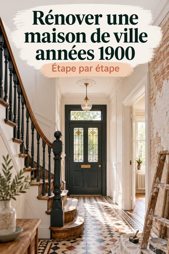 Maison de terrasse rénovée des années 1900, alliant charme ancien et modernité