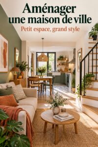 Une maison de ville moderne avec un aménagement créatif et stylé.