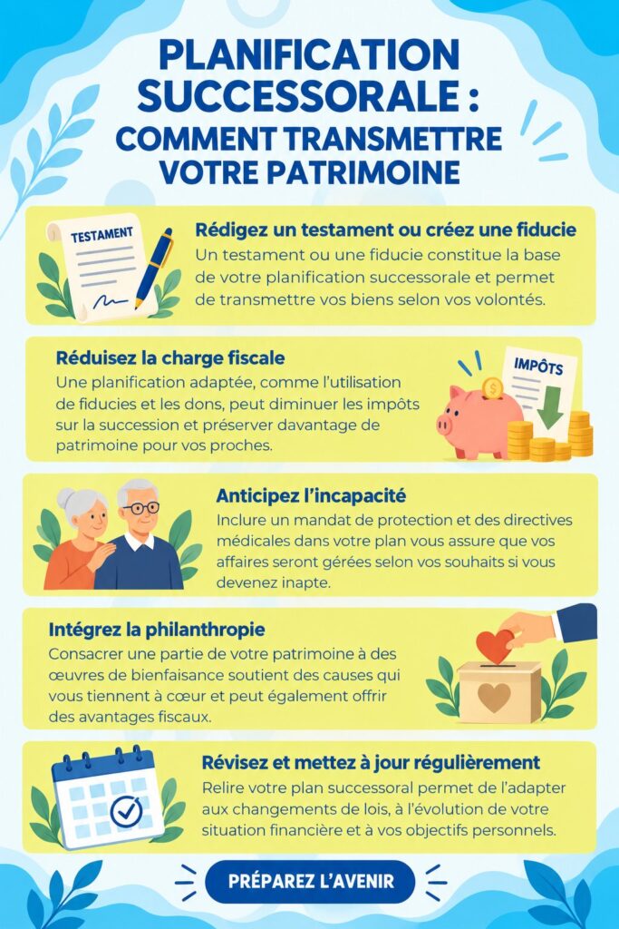 Un couple souriant discutant de la planification de leur succession en consultant un conseiller financier.