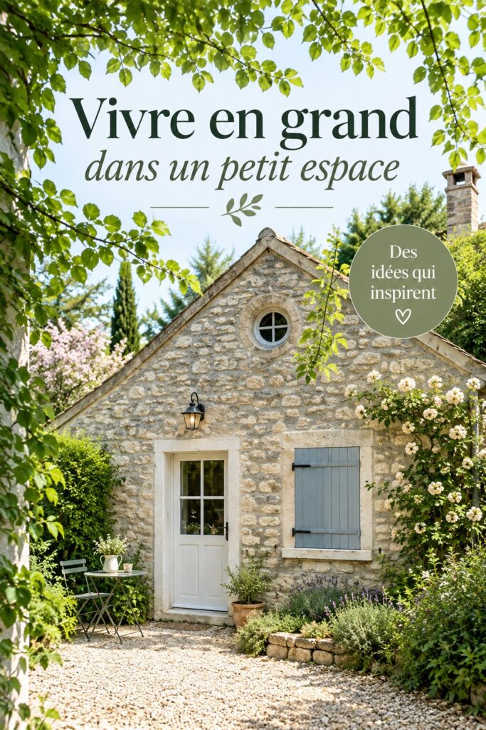 Vue d'une petite maison française remplie de charme et de décos fonctionnels.