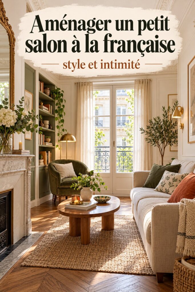 Un petit salon aménagé avec élégance dans le style français.