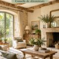 Intérieur d'une maison au style français avec des meubles élégants et des accessoires décoratifs.