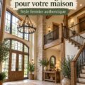 Inspiration d'entrée rustique à deux étages avec des éléments en bois