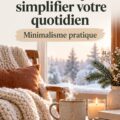Une illustration d'une maison cozy en hiver, représentant une vie simple et tranquille.