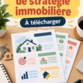 Modèle d'un plan marketing pour l'immobilier sur un bureau