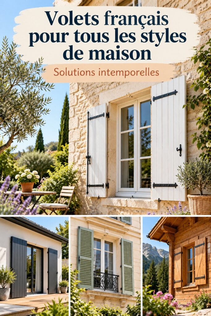 Volets français élégants devant une maison traditionnelle
